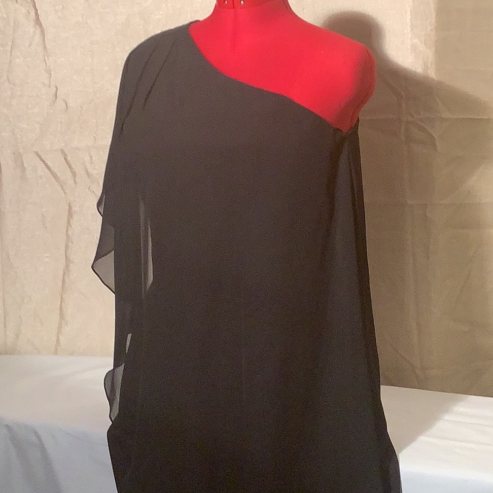 Bisou Bisou Black One Shoulder Cocktail Dress